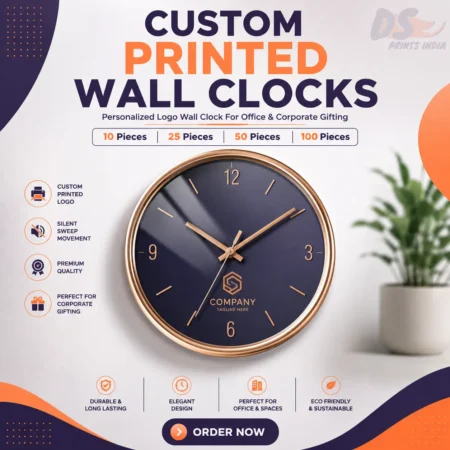 Custom logo wall clocks for gifting