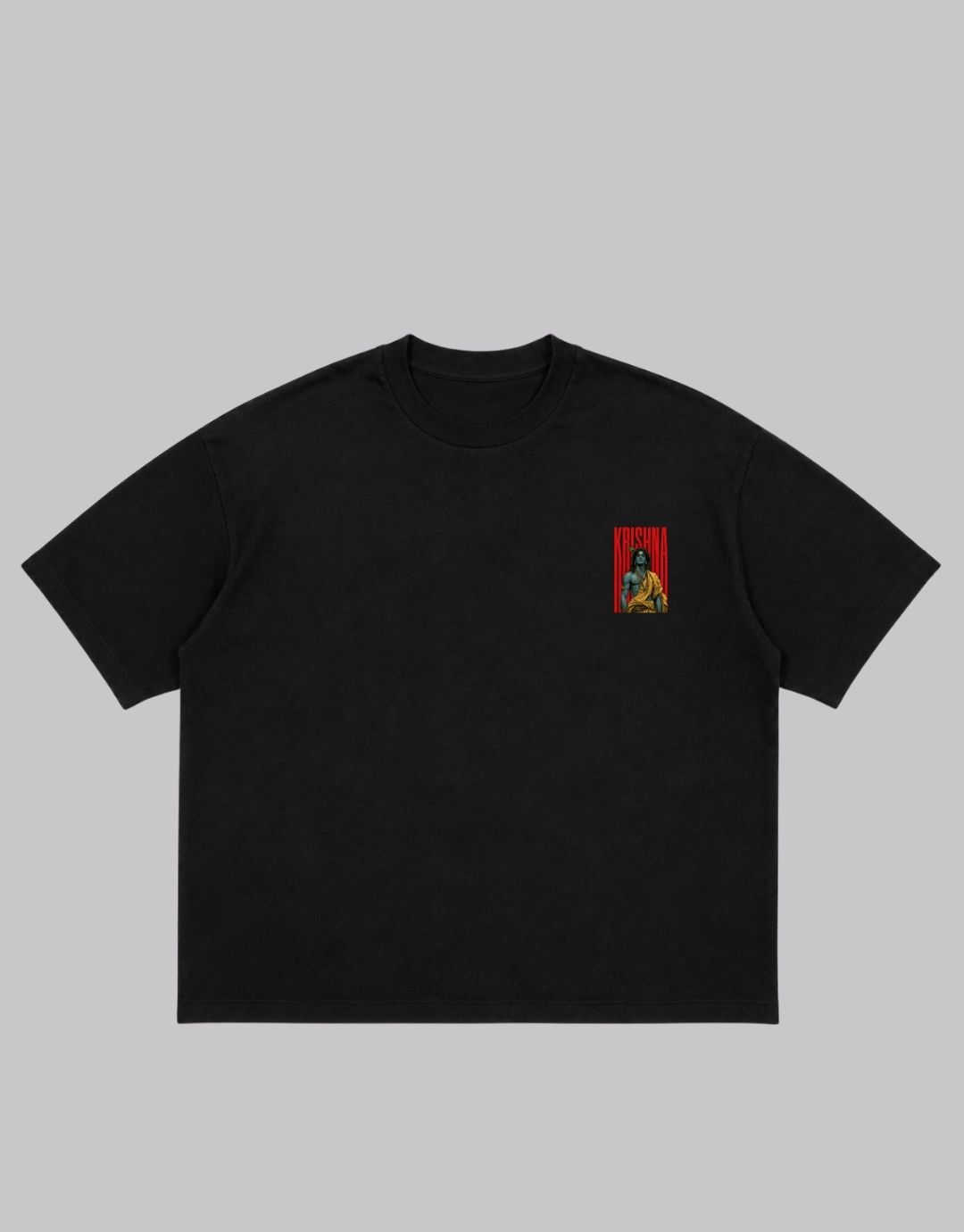 Lord Krishna Black Oversized Graphic T-Shirt - Image 4