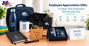 15 employee appreciation gifts including customized mugs, bottles, T-shirts and corporate gift sets